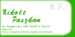 mikolt paszkan business card